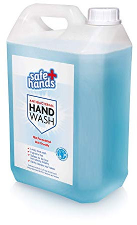 Safe Hands | Hand Wash Liquid Soap | Unfragranced | 5 Litre Refill | Antibacterial & Antiviral | Kind & Gentle to Skin | Cleans and Protects Hands | Officially Tested & Certified