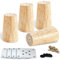 JOLIGAEA 4 Stück Möbelfüße Holz, Sofafüße, 8cm Konisch Ersatz Tischbeine, Möbelbeine mit Montageplatten & Schrauben für Sofa, Schrank, Bett Und Tisc, Rechter Winkel