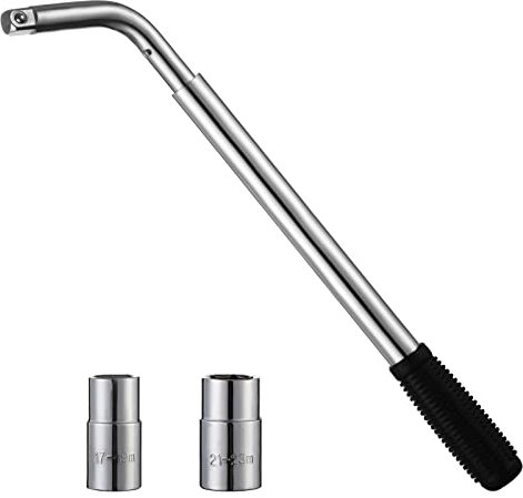 WiMas Teleskop Radmuttern-Schlüssel Set, Reifenschlüssel 17/19mm und 21/23mm Radmuttern Schlüssel KFZ-Radmutternschlssel für Auto Van LKW Wohnwagen Reifen Reparatur