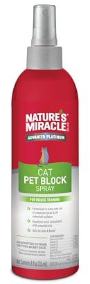 Nature's Miracle Advanced Platinum Cat Pet Block Repellent Spray, 8 Ounces, Indoor Training Aid for Cats