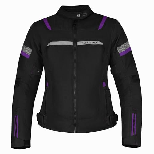 PRO FUTURE ASPIDEX GIUBBOTTO MOTO DONNA CON PROTEZIONI OMOLOGATE SUPER ESTIVA (XXL, VIOLA)