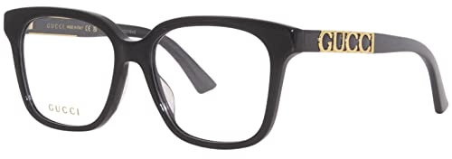 Gucci GG1192O 004 Black Square Damenbrille, Schwarz/Gold-Logo-004, 53 mm, Schwarz/Gold-Logo-004, 53mm
