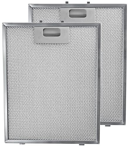 SPARES2GO Aluminium Cooker Hood Metal Mesh Grease Filter for Kitchen Extractor Fan Vent (Pack of 2 Filters, Silver, 300 x 240 mm)