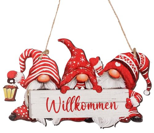 GEBETTER Frohe Weihnachten Anhänger Holz Willkommen Bastelset Bunte bemalt Holzbastelset Weihnachtsschmuck zum Basteln Deko Hänger Dekoration Fensterhänger mit Schnur zum Aufhängen Weihnachtsdeko