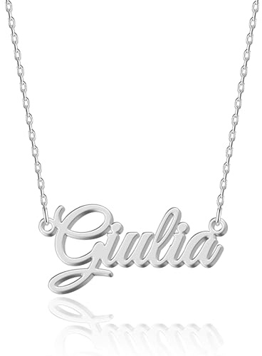 UMAGICBOX Collana Personalizzata con Nome | 14 Stili di Carattere | Ciondolo in Acciaio Inossidabile Placcato in Oro 18K e Argento Sterling | Regalo per Lei