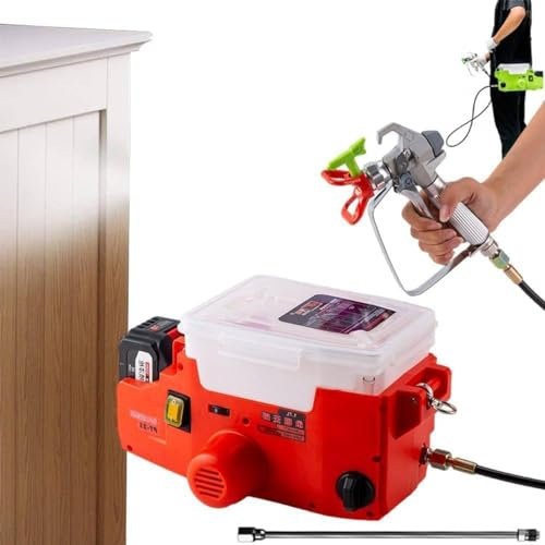 Spruzzatore Airless a Zaino,Macchina per Spruzzatura Di Vernice Ad Alta Pressione 500W,Attrezzatura per Spruzzatura a Pressione Spruzzo Regolabile per Vernice Al Lattice/Vernice Oleosa/Acqua,Red