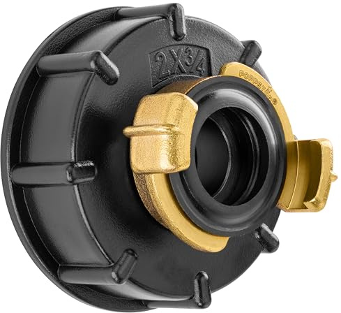 Poppstar Raccordo cisterna IBC 3/4 di pollice (attacco serbatoio IBC S60x6, raccordo a baionetta 40 mm (compatibile con sistema Geka))