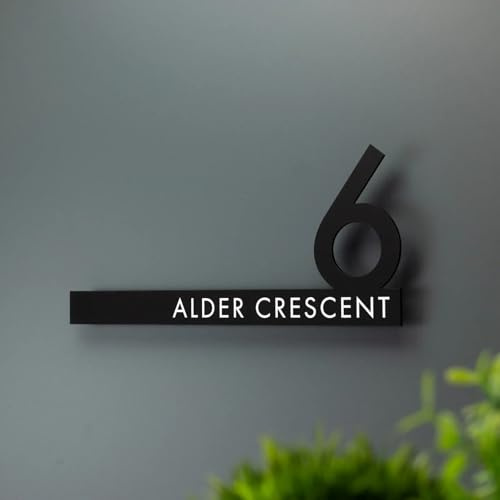 Targa Personalizzata Da Esterno,Numero Civico Esterno Personalizzato Antracite,Nero,Moderni Numeri Civici,Nome Di Strada/Famiglia/giardino,Targhetta Per Porta Ingresso (nero,30 * 14cm)