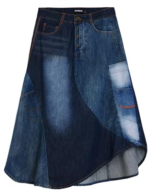 Falda denim patchwork