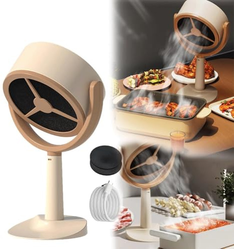 Purificatore di fumo portatile, purificatore di fumo, cappa portatile, purificatore d'aria portatile, ventilatore di scarico da cucina, mini cappa da cucina a basso rumore per cucina, casa, barbecue,