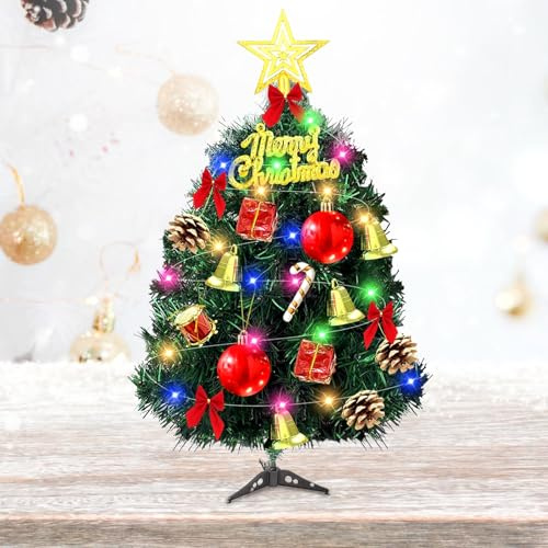 30 cm mini julgran, konstgjord julgran, liten julgran, LED-julgran, bord julgran med LED-ljusslinga, julgran julbord (A)
