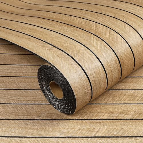 Livelynine Paneles decorativos para Pared con Listones Madera Marron 30CMx5M Revestimiento Pared Adhesivo Madera Roble Natural Paneles Maderas Pareds decoracion Dormitorio Habitación Comedor Oficina