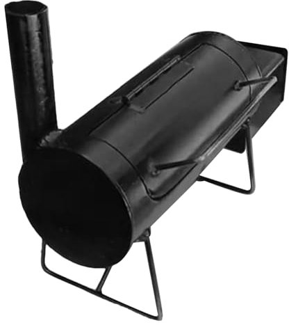 Grill sm oking, grill à baril barbecue, gril à charbon de bois extérieur, conception réglable, grillade tout-en-un, 42/18 / 18 cm, idéal pour les fêtes de barbecue d'arrière-cour