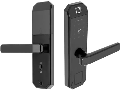 Serratura per porta con impronte digitali, serratura intelligente, serratura per tastiera con maniglia, resistente alle intemperie, impronte digitali/scheda/chiave/sblocco del codice, adatta per