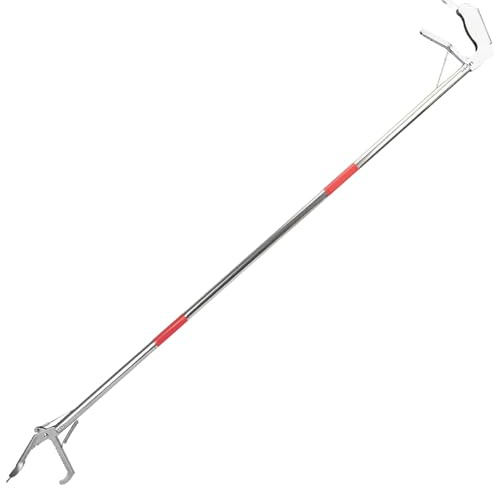Pesoncarl Snake Grabber Tool 50 3 Sections Snake Grabber Stainless Steel Tongs with Serrated Tooth Heavy Duty Portable Snack Stick for Eel, Fish, Reptile