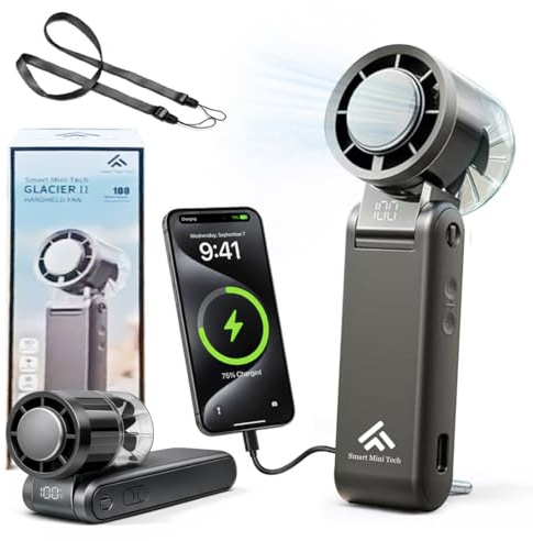 Portable Handheld Fan and Desk Fan with Power Bank, Portable Rechargeable Cooling for Travel Essentials and Camping Essentials, Gifts for Women, for Home Office, Indoor and Outdoor Use.