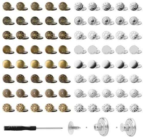 80Pcs 17mm Jeans Buttons Replacement Kit