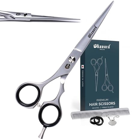 Blizzard Profi Haarschere Set - Japanischer 420 Edelstahl Friseurschere Haarschneideschere für Damen & Herren - 15cm Scharfe Haarscheren für Barbiere & Salon - Bartschere Schere zum Haareschneiden