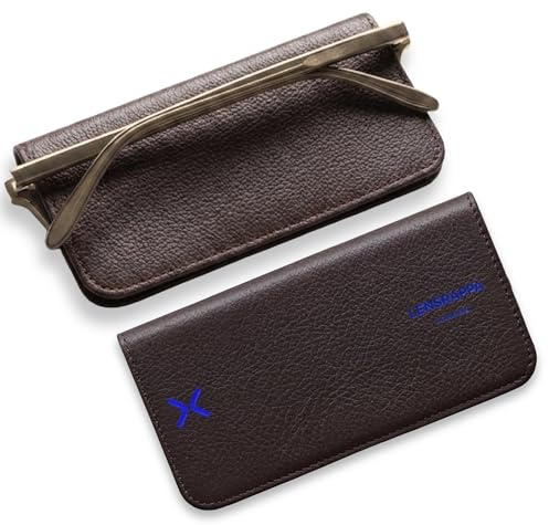 Lensrappa Luxury Slim Leather Glasses Case | Handmade Full-Grain Leather Eyewear Wrap with Magnetic Closure & Gift Box | Ultra-Slim Protective Case in 9 Elegant Colours