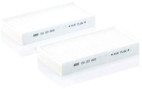 MANN-FILTER CU 23 005-2 Innenraumfilter/Kabinenluftfilter (2er Set) - für Pkw + Transporter