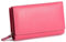 SADDLER Portafoglio trifold in pelle nappa con portamonete e chiusura zip - Fucsia