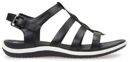 Geox Mädchen Vega Sandalen, Schwarz, 36 EU