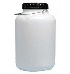 HELGUEFER - Bidon Agua 10L Boca Ancha | Deposito Agua de Plástico PEHD | Apto Uso Alimentario | Bidon Resistente y Reutilizable | Contenedor Redondo con Asa Plástico y Tapa