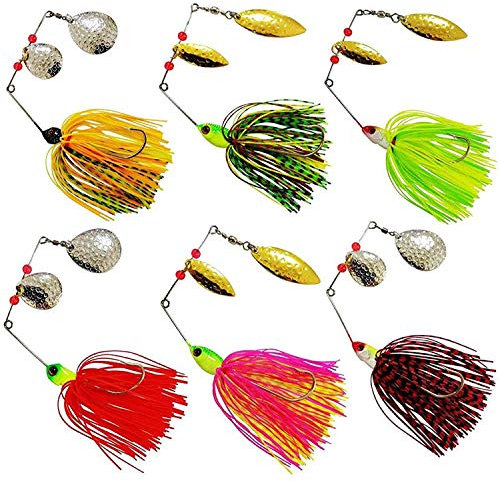 Spinner Angelköder Köder Lure Kit - Hart Metall Spinner lockt Multicolor Jig Haken Buzzbait Swimbaits für Hecht Bass Forelle Lachs Süßwasser Salzwasser