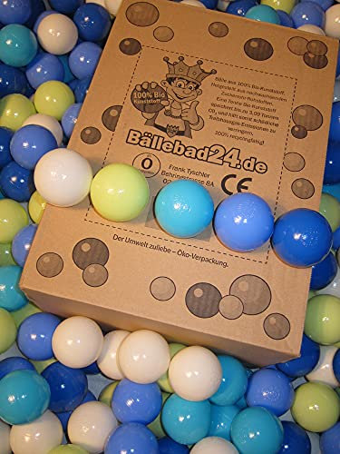 100 Bio-Kunststoff Bällebad Bälle aus nachwachsenden Zuckerrohr - Rohstoffen, 6cm Ø, Kindergarten und Gewerbequalität-BB02 (BB02)