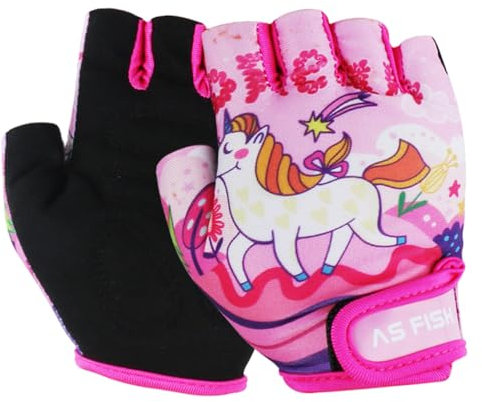 FAVOMOTO 1 Paar Einhorn Fahrradhandschuhe Halbfingerhandschuhe Fahrradhandschuhe Für Jungen Skateboard-Handschuhe Fingerlose Handschuhe Halber Finger Handschuhe Angeln Kind Schlag Den Ball