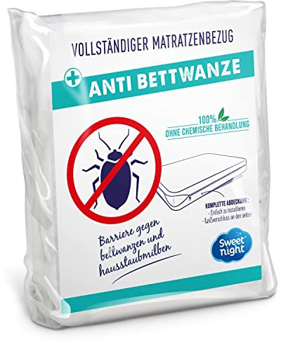 SWEET NIGHT Sweetnight - Vollmatratzenbezug 70x140 cm | Anti-Wanzen und Anti-Milben | Renove-Matratze: Schützt Ihre Matratze vollständig | Stille | Reißverschluss | Ohne chemische Behandlung