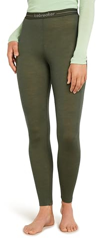 Icebreaker Merino Women’s 175 Everyday Winter Leggings, 100% Merino Wool Base Layer - Soft, Stretchy Thermal for Women - Premium Snow Clothes and Cold Weather Gear for Women - Loden Green, X-Large