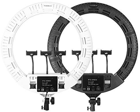 Yidoblo 22 pollici 100W LED Ring Light Kit:borsa,treppiede,telecomando a infrarossi e 3 basi di supporto del telefono,per il make-up ritratto Selfie YouTube illuminazione (colore nero)