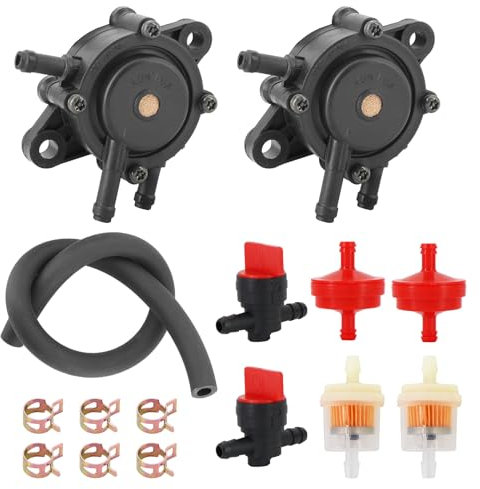 Dokili Kraftstoffpumpe Auto Vakuum Heizölpumpe für 1/4 Kraftstoffleitung für Mikuni 808492 808656 491922 691034 692313 Benzinpumpe Motor Ersatzteile Schwarz (2pcs)