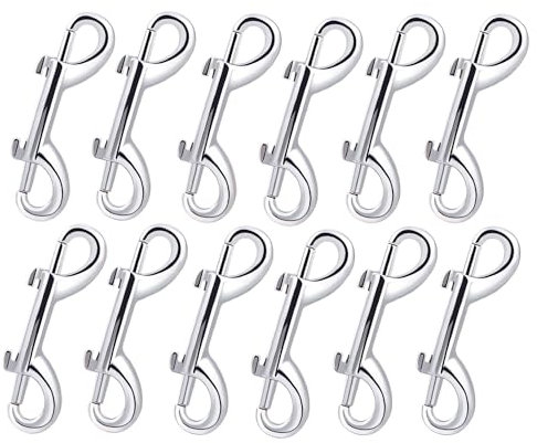12 Pièces Double Extrémité Boulon Set, Double Crochet Mousqueton, Mousqueton Double, Double Boulons De Chaîne, Pour Les Cordes, Les Chaînes, Les Harnais, Les Ceintures d'Animaux Et Les Chevaux.