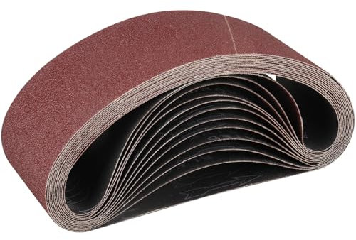 STEBRUAM Bande Abrasive 100x 610 mm,12PCS 80 grain Ensemble de Bandes Abrasives