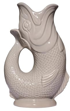 The Original Gluggle Jug - Mushroom Gluggle Jug in XL, 28cm 1.4L - Fish Shaped Jug - Decorative Glugging Water, Cocktail, Wine & Gin Pitcher, Decanter or Vase - Hand Made in Britain (Mushroom, XL)
