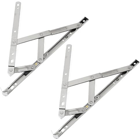 2-Teiliges Universal-Fensterscharnier-Set, Aluminium Profilierte Fenster Scharnier, Fenster-Reibungsscharniere, Fenster-Reibungsscharniere aus Edelstahl, 30,5 cm (12 Zoll) Edelstahl Ohne Griff