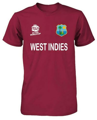 West Indies Cricket Supporters T-Shirt (Medium, Maroon)