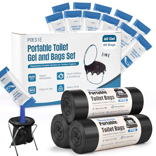 Poesie Camping Toilet Bags and Gel Set