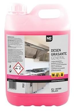 NC - Desengrasante para todo tipo de superficies. Limpia, desengrasa y abrillanta sin esfuerzo. Válido para campanas, hornos, filtros y todo tipo de superficioes con grasas incrustadas. 5 Litros