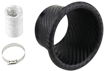 Condotto Di Aspirazione Dell'aria Per Auto Con Motivo In Fibra Di Carbonio, Presa D'aria Quadrata Universale, Nero Presa D'aria Sul Cofano(Circular set)
