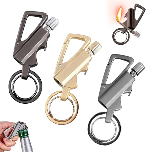 3 Permanent Match Infinity Lighter, 3-in-1 Keychain Bottle Opener Igniter, Reusable Unlimited Lighter, Waterproof Matches, Outdoor Survival Permanent Igniter