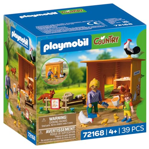 Playmobil | Country | hönshus | stall med kycklingar, kycklingar, räv och försäljningshörn | För barn från 4 år | 72168