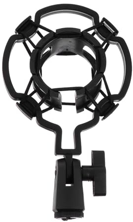 BESTOMZ Soporte Suspensión Antivibración para Micrófono de Condensador, Clip Plástico Negro Perilla Ajustable para Montaje en Rack, Amortiguador para Reducción de Ruido y Protección