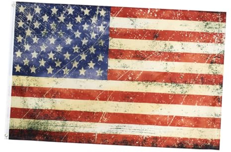 Didiseaon Bandiera Vintage Americana 90x150 Cm in Poliestere Leggero e Portatile, Stile Retrò Usurato per Feste e Decorazioni da Giardino