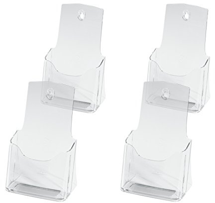 SIGEL LH113 Porta-depliant da tavolo, in acrilico, con 1 tasca per DL e A6, 4 pz