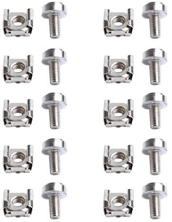 prasku 10er Pack M6 Schienengehäuse Clips Käfigmuttern Unterlegscheiben 19 Zoll Zahnstangenschrauben Und Unterlegscheiben