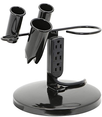 Saloniture Tabletop Blow Dryer & Hair Iron Holder - Salon Appliance Stand w/ 3 Outlets