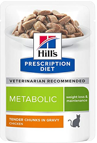 Hill's Prescription Diet Feline Weight Management Food for Cats 12 x 85 g Chicken - Pack of 2
